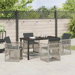 Ensemble de salle à manger pour jardin 5 pcs Gris clair 563120563120