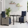 Ensemble de salle à manger pour jardin 3 pcs Gris polyrotin 563121563121