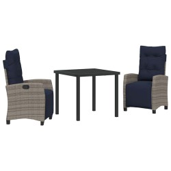 Ensemble de salle à manger pour jardin 3 pcs Gris polyrotin 563121563121