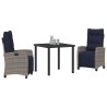 Ensemble de salle à manger pour jardin 3 pcs Gris polyrotin 563121563121