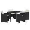 Ensemble de salle à manger pour jardin 5 pcs Noir polyrotin 563122563122