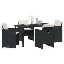 Ensemble de salle à manger pour jardin 5 pcs Noir polyrotin 563122563122