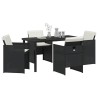 Ensemble de salle à manger pour jardin 5 pcs Noir polyrotin 563122563122