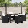 Ensemble de salle à manger pour jardin 5 pcs Noir polyrotin 563122563122