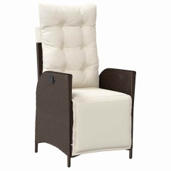 Ensemble de salle à manger pour jardin 3 pcs Marron polyrotin 563123563123