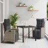 Ensemble de salle à manger pour jardin 3 pcs Gris polyrotin 563124563124
