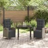 Ensemble de salle à manger pour jardin 3 pcs Gris polyrotin 563124563124