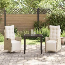 Ensemble de salle à manger pour jardin 3 pcs Beige polyrotin 563125563125