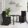 Ensemble de salle à manger pour jardin 3 pcs Noir polyrotin 563126563126