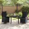 Ensemble de salle à manger pour jardin 3 pcs Noir polyrotin 563126563126