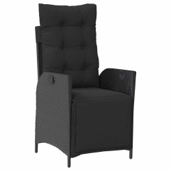 Ensemble de salle à manger pour jardin 3 pcs Noir polyrotin 563126563126
