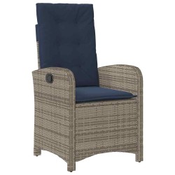 Ensemble de salle à manger pour jardin 3 pcs Gris polyrotin 563128563128