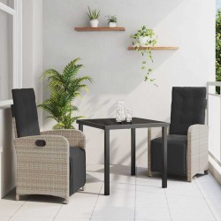 Ensemble de salle à manger pour jardin 3 pcs Gris clair 563129563129