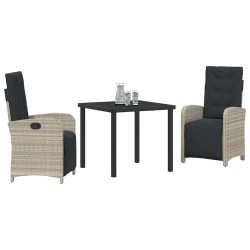 Ensemble de salle à manger pour jardin 3 pcs Gris clair 563129563129