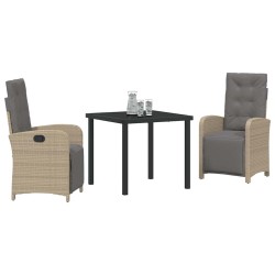 Ensemble de salle à manger pour jardin 3 pcs Beige polyrotin 563130563130