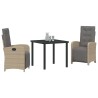 Ensemble de salle à manger pour jardin 3 pcs Beige polyrotin 563130563130