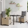 Ensemble de salle à manger pour jardin 3 pcs Beige polyrotin 563131563131