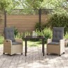 Ensemble de salle à manger pour jardin 3 pcs Beige polyrotin 563131563131