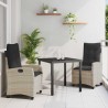 Ensemble de salle à manger pour jardin 3 pcs Gris clair 563132563132