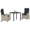 Ensemble de salle à manger pour jardin 3 pcs Gris clair 563132563132