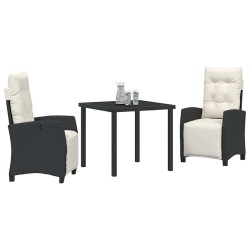 Ensemble de salle à manger pour jardin 3 pcs Noir polyrotin 563133563133