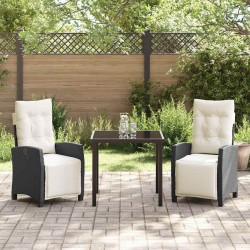 Ensemble de salle à manger pour jardin 3 pcs Noir polyrotin 563133563133