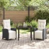 Ensemble de salle à manger pour jardin 3 pcs Noir polyrotin 563133563133
