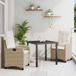 Ensemble de salle à manger pour jardin 3 pcs Beige polyrotin 563134563134