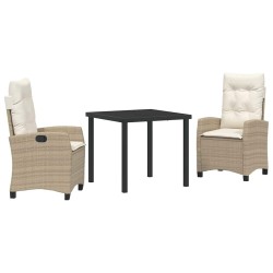 Ensemble de salle à manger pour jardin 3 pcs Beige polyrotin 563134563134