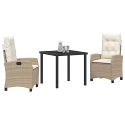 Ensemble de salle à manger pour jardin 3 pcs Beige polyrotin 563134563134