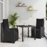 Ensemble de salle à manger pour jardin 3 pcs Noir polyrotin 563135563135
