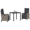 Ensemble de salle à manger pour jardin 3 pcs Gris polyrotin 563136563136