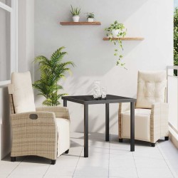 Ensemble de salle à manger pour jardin 3 pcs Beige polyrotin 563137563137