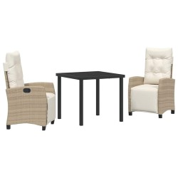 Ensemble de salle à manger pour jardin 3 pcs Beige polyrotin 563137563137
