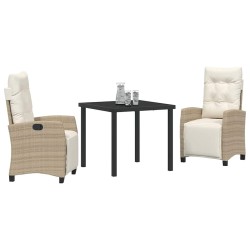 Ensemble de salle à manger pour jardin 3 pcs Beige polyrotin 563137563137