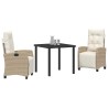 Ensemble de salle à manger pour jardin 3 pcs Beige polyrotin 563137563137