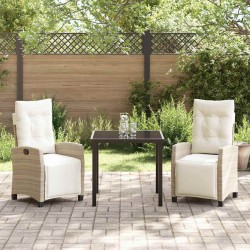 Ensemble de salle à manger pour jardin 3 pcs Beige polyrotin 563137563137