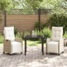 Ensemble de salle à manger pour jardin 3 pcs Beige polyrotin 563137563137