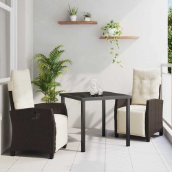 Ensemble de salle à manger pour jardin 3 pcs Marron polyrotin 563138563138