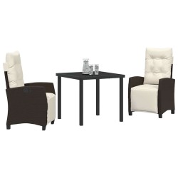 Ensemble de salle à manger pour jardin 3 pcs Marron polyrotin 563138563138