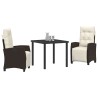 Ensemble de salle à manger pour jardin 3 pcs Marron polyrotin 563138563138