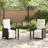 Ensemble de salle à manger pour jardin 3 pcs Marron polyrotin 563138563138