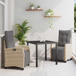 Ensemble de salle à manger pour jardin 3 pcs Beige polyrotin 563139563139