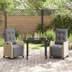 Ensemble de salle à manger pour jardin 3 pcs Beige polyrotin 563139563139