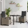 Ensemble de salle à manger pour jardin 3 pcs Gris polyrotin 563140563140