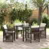 Ensemble de salle à manger pour jardin 5 pcs Marron 563143563143