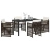 Ensemble de salle à manger pour jardin 5 pcs Marron 563144563144