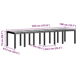 Table de Jardin Marron 350 x 100 x 74 cm polyrotin 563145563145