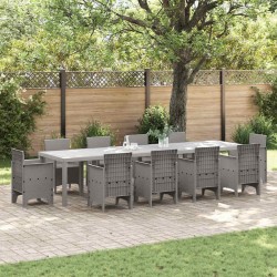 Table de Jardin Gris clair 350 x 100 x 74 cm polyrotin 563146563146