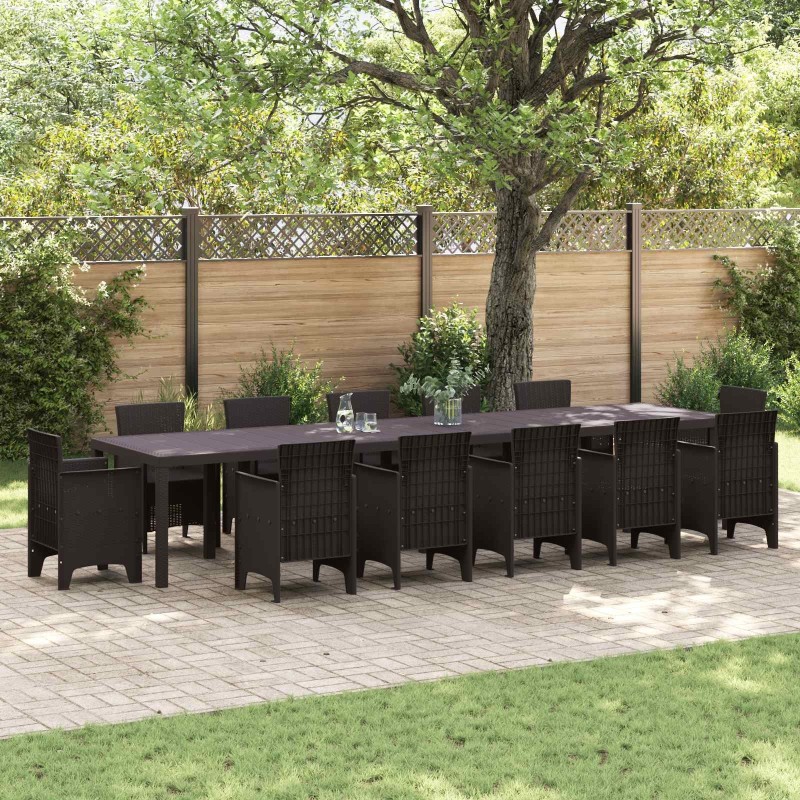 Table de Jardin Marron 400 x 100 x 73 cm polyrotin 563147563147